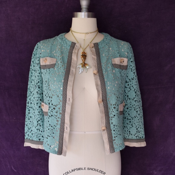 ETRO crochet Lace Bolero short dress blazer jacket - Picture 2 of 7